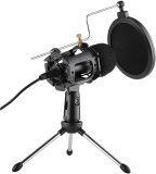 Desktop Microphone,Video Microphone Kit 3.5mm Plug Home Stereo MIC Desktop Tripod, for PC Video Chatting Gaming Podcast Recording
