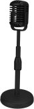 Retro Microphone Props Model, Lightweight Height Adjustable Retro Mic Stable Base and Support Rod Plastic Antique Microphone Prop for Classic Photoshoots (Black)