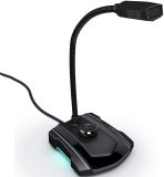USB Computer Mic, PlugPlay Omnidirectional Gooseneck Condenser PC Gaming Mic with Mute Button for Recording,Conference, Compatible with