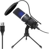 USB Microphone, Smart Touch, Clear Sound Quality, Light and Portable, Plug and Play, Intelligent Noise Reduction,Computer Mobile Game Noise Cancelling Microphone