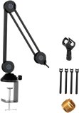 Booming Mic Arm Microphone Desk Mount Booming Arms 360° Rotation for Podcast Video Gaming Broadcasting, Recording, Music, black