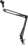 Desktop Microphone Stand, Iron Plastic Adjustable Boom Arm Mic Stand for Studio, with Table Clamp, for Studios Live Broadcasts Podcasts