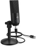 USB Microphone, USB Microphone for Laptop and Computers for Recording Streaming Voice Overs Podcasting for Audio and Video (Color : Black)