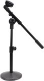 Adjustable Desk Mic Stand, Telescoping Boom Arm Weighted Base Table Microphone Stand with Independent Angle, Soft Grip, for Broadcast Recording Podcasts Live