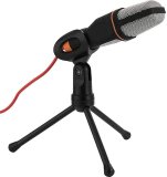 Recording Microphone 3.5mm Plug and Play PC Microphone, Broadcast Microphone with Desktop Tripod for Computer Desktop Laptop