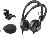 Sennheiser HD 25 Monitor Headphones with Headphone Case & Padded Holder Bundle