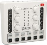 M8 Podcast Live Sound Card, Multiple Sound Effects Voice Changing Mini Sound Mixer Board for Live Streaming Home KTV Singing