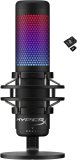 HyperX QuadCast S – RGB USB Condenser Microphone for PC, PS4, PS5 and Mac, Anti-Vibration Shock Mount, 4 Polar Patterns, Pop Filter, Gain Control, Gaming, Streaming, Podcasts, Kwalicable Micro SD Card