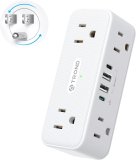 TROND 360° Rotating Surge Protector Outlet Extender, PD 20W USB C Fast Charger, 6 Outlets 4 USB Ports Multi Plug Outlet Splitter, Wall Power Extension Indoor, Home Office School Dorm Travel Essentials