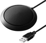 USB Conference Computer Microphone, Portable Metal Boundary Desktop Mic Omni-Directional Plug & Play PC Mic Anti-Drop Body for Windows, Mac, Meeting, Gaming, Skype