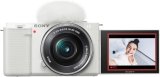 Sony Alpha ZV-E10 – APS-C Interchangeable Lens Mirrorless Vlog Camera Kit – White