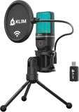 KLIM Muse Wireless Microphone for PC – New 2024 + Compatible PC Mac PS4 PS5 Switch + Professional Mic with Pop Filter + Recording Gaming Streaming YouTube Podcast ASMR + Microfono Inalambrico