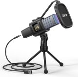 TONOR RGB USB Microphone, Cardioid Condenser Computer PC Mic with Tripod Stand, Pop Filter, Shock Mount for Gaming, Streaming, Podcasting, YouTube, Twitch, Compatible with Laptop Desktop,TC30 with RGB