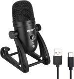 USB Condenser Microphone with Adjustable Stand,Headphone Output and Volume Control Mic for Streaming,Podcasting,Vocal,Recording Compatible with Laptop Desktop Windows Mac Computer