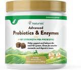 NaturVet Advanced Probiotics & Enzymes Plus Vet Strength PB6 Probiotic for Dogs, 120 ct Soft Chews, Made in USA