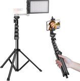 G1s RGB Video Lighting with Portable Tripod Stand, LED Camera Light Kit, 8500K Light Panel with Aluminum Alloy Body for Product Portrait YouTube Photography Video Conference Studio Shooting