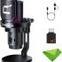 Comica EJoy Uni Pro (D)-White Microphone for Computer and Smartphone,RGB Cardioid Condenser Gaming Mic for Podcasting,Streaming,Recording,with Desktop Stand