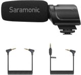 Camera Broadcast Shotgun Microphone for Smartphone Vlog, Saramonic SR-VM1 Cardioid Condenser Mic with Low-cult Filter for DSLR, Camcorders, Phones, Tablets, Recorders, Laptop Podcast Interview (3.5mm)