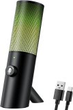 USB Gaming Microphone Compatible for PC/MAC/PS4/PS5/Mute Button, Noise Cancellation,Cardioid Mic RGB Lighting 192kHz/24Bit for Podcast Studio Recording and Streaming(Black)