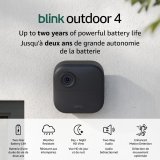 Blink Outdoor 4 (4th Gen) – Wire-free smart security camera, two-year battery life, two-way audio, HD live view, enhanced motion detection, Works with Alexa – 1 camera system