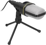 Condenser Microphone for Computer, PC Microphone with Tripod Mic Stand 3.5mm Desktop Microphone for Podcast, Streaming, Gaming, Conferencing(Black)