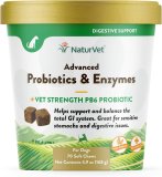 Veterinarian Strength Advanced Probiotics, Healthy Enzymes & PB6 Probiotic Supplement For Your Dogs Stomach, Intestine, Digestion and GI Tract health, Made by NaturVet 70 Count (Pack of 1)