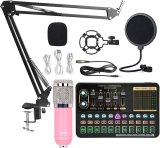 Sound Card Kit BM800 V10XPro Mixer Sound Card Studio Audio Mixer Singing Noise Reduction Microphone Voice Live Broadcast Phone Computer Record Studio Setup