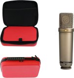 Navitech Red Podcast Microphone Shock Proof Carry Case Compatible with The RODE NT1-A