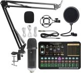 Sound Card Kit BM800 V10XPro Mixer Sound Card Studio Audio Mixer Singing Noise Reduction Microphone Voice Live Broadcast Phone Computer Record Studio Setup