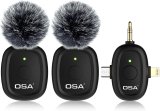 OSA 3 in 1 Wireless Lavalier Microphone for iPhone,Camera,Android,and Laptop, 8H Long Working Time Lapel Mic with Noise Reduction for Video Recording,Vlog,YouTube,TikTok