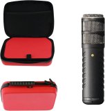 Navitech Red Podcast Microphone Shock Proof Carry Case Compatible with The Rode Procaster/Podcaster