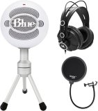 Blue Microphones Snowball Ice Microphone with Knox Pop Filter & Studio Headphones