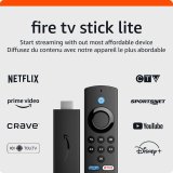 Amazon Fire TV Stick Lite avec Télécommande vocale Alexa | Lite (sans contrôles de la télévision), lecteur multimédia de diffusion continue HD