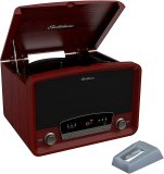 Electrohome Kingston 7-in-1 Vintage Vinyl Record Player Stereo System with 3-Speed Turntable, Bluetooth, AM/FM Radio, CD, Aux in, RCA/Headphone Out with 2 Bonus Replacement Needles (RR75C)